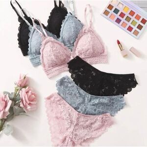 Boutique Romantic Lace 2
Piece Matching Brassiere Panties Set Size M